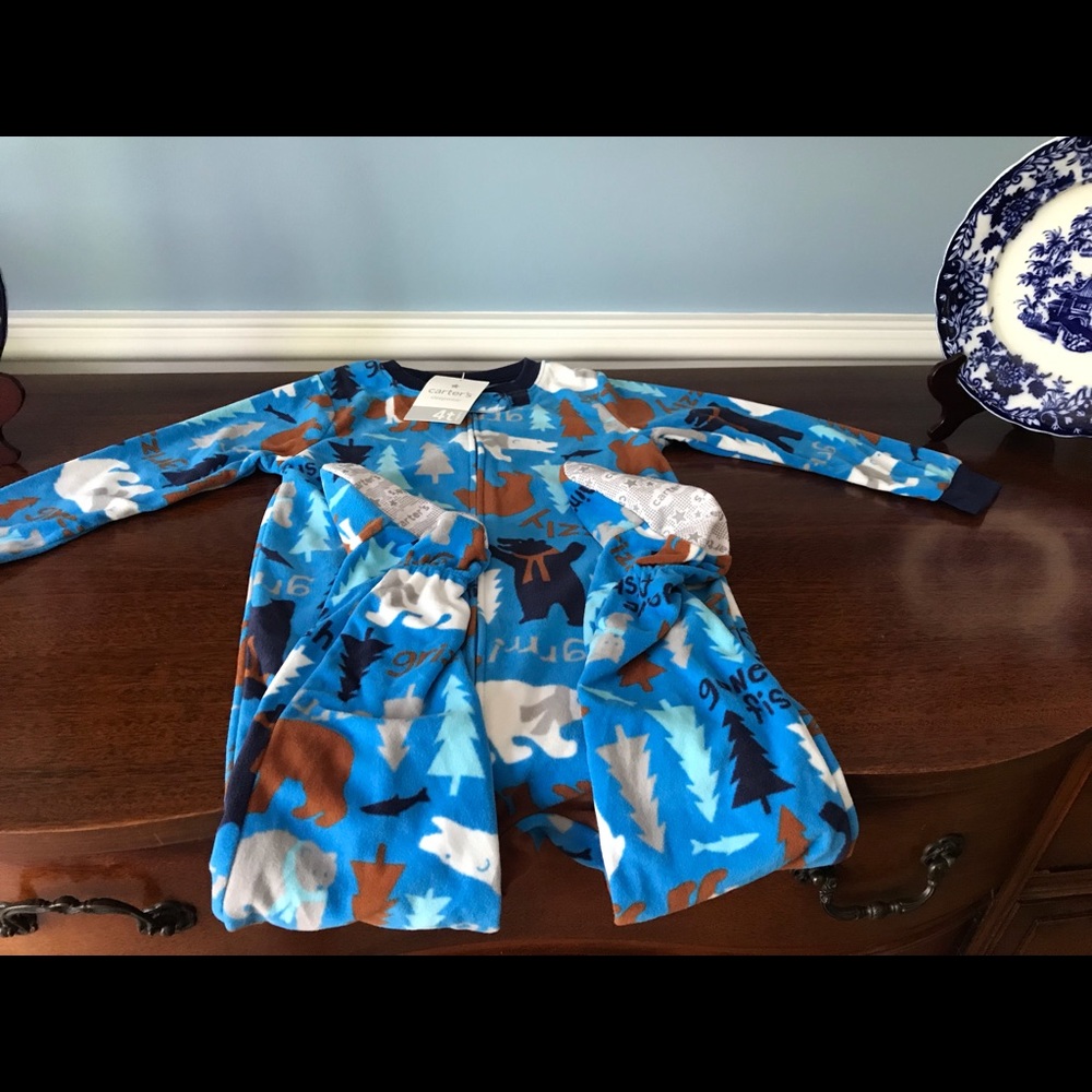 Warm Carters flannel footed pajamas